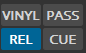The Vinyl Control Mode and Cueing controls of a deck